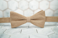 A front image of the Arbuckle brown bow tie by Dear Martian, Brooklyn.