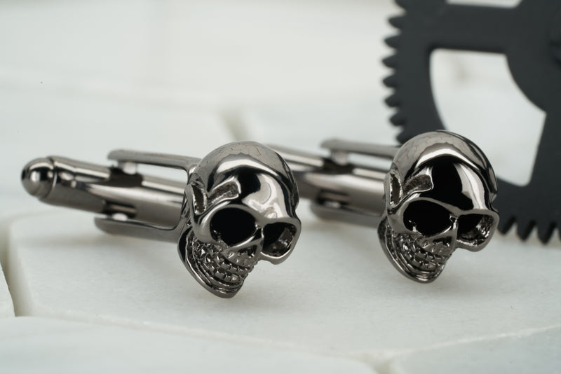 Gunmetal Vie Skull Cufflinks – Dear Martian - Main Image