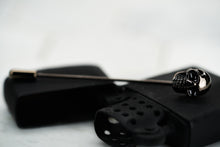 A product image of the Vie skull black boutonniere by Dear Martian, Brooklyn 
